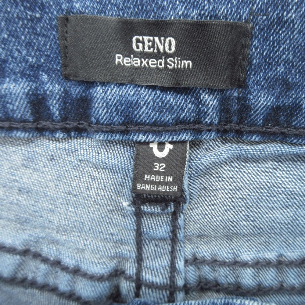 True Religion Geno Relaxed Slim Jeans Mens 32x26 Blue Medium Wash Stretch Denim - Picture 5 of 16